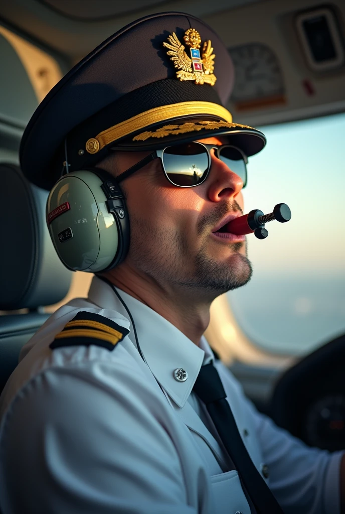 Pilot doing a blowjob