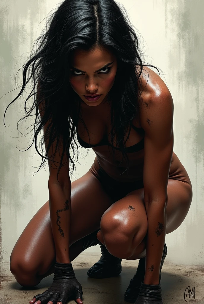 Woman on all fours