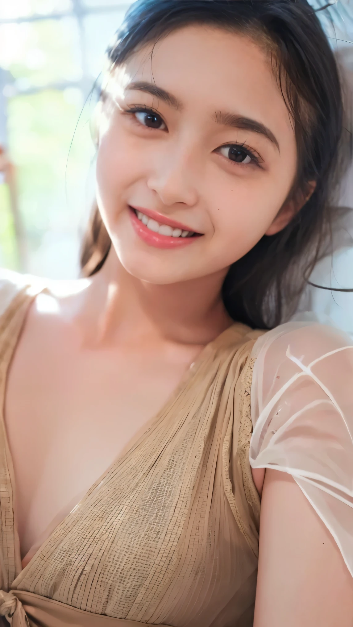 Everything modern:1.66, Cute Japanese Women Photos, smile, 20-year-old, Oil and hair palm for one-length straight hair:1.55, (photo Realistic:1.4), (hyper Realistic:1.4), (Realistic:1.3), (Smoother lighting:1.05), (Improving the quality of cinema lighting:0.9), 32K, 1 girl,20-year-oldの女の子, Realistic lighting, Backlight, The light shines on your face, Ray Tracing, (Bright light:1.2), (Improvement of quality:1.4), (Highest quality Realistic textured skin:1.4), fine grain, Detailed face,(smile:1.0), (Emphasis on face close-up:1.3), (Enhances the beauty of skin texture:1.1),((Extremely precise and accurate anatomy:1.0)), (Enhances the beauty of skin texture:1.1), Clean and glowing skin, mesh, thin:1.2, (Realistic:1.3), Realisticなライティング, (Smoother lighting:1.05), 32K, One Japanese woman, fine grain, Detailed face, (Film Grain:1.1),(Accentuates body lines:1.1), High resolution, Natural look, Kind eyes, Improves hair quality, Delicate light and shadow, Transparent muscles, Graceful pose, Beautiful Eyes, Sharp details, Soft light reflection, Beautiful contours, Delicate skin tone, Fine hair texture,Cute Japanese Women Photos,