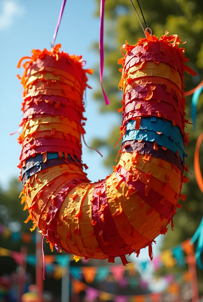 Create a 3D piñata letter U from textured paper 