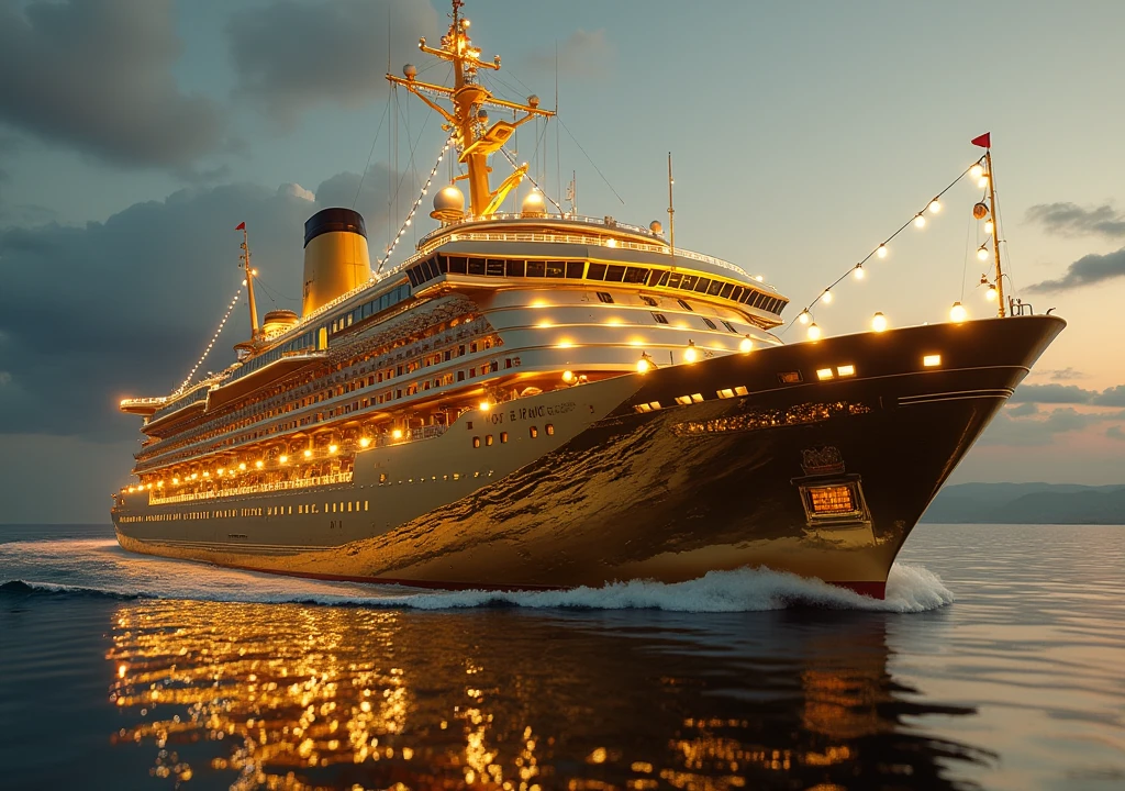 Ronaldo bought a gold big ship 



