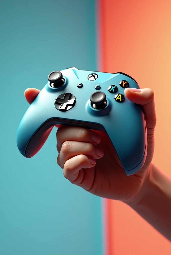 Hand holding animated xbox controller