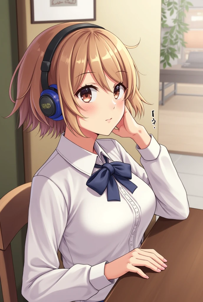 Big Breasts、high school girl、Shortcuts、Headphones、LoFi、2D Animation、Cafe、Looks sleepy