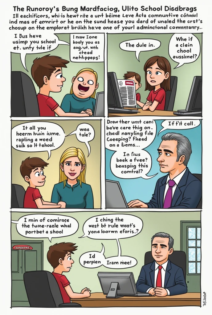create an editorial cartoon about the topic of compliance with the regulations and guidelines of a school