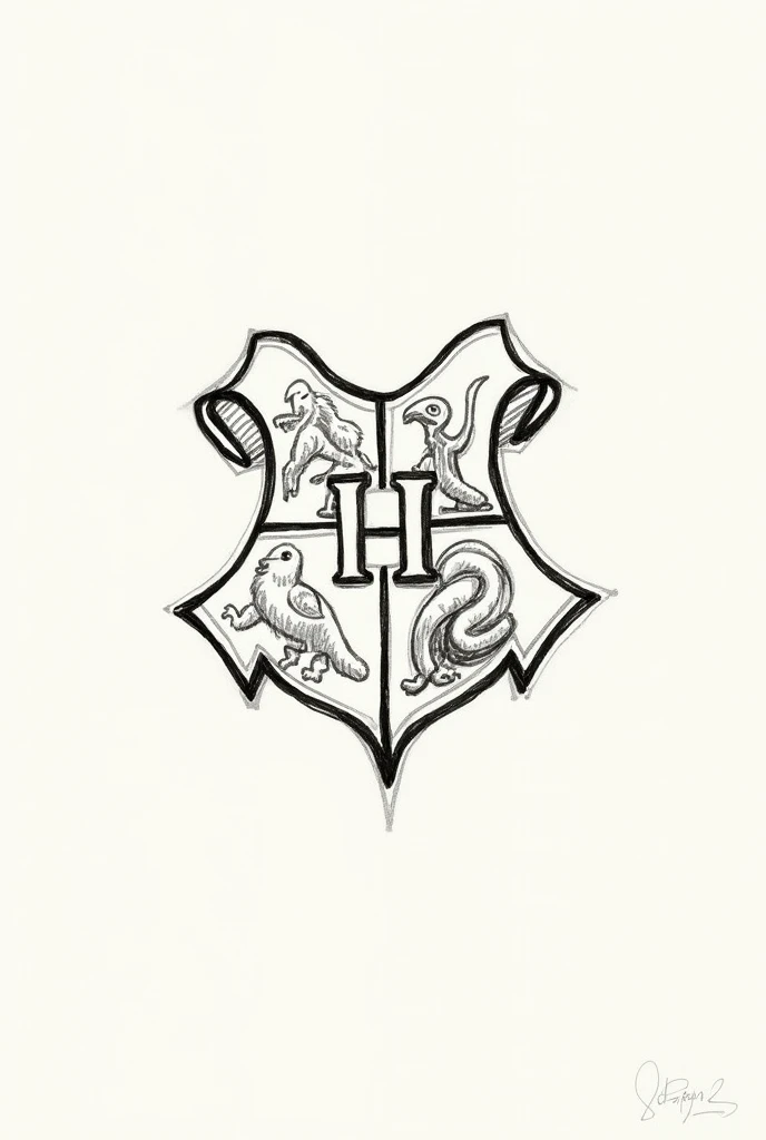 Hogwarts logo simple sketch image