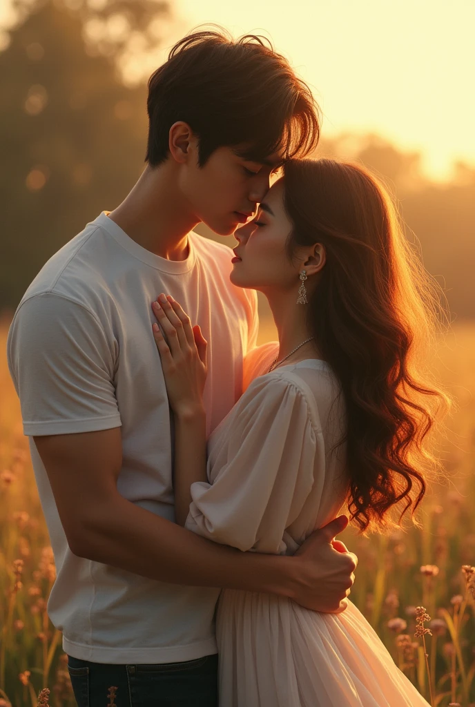 Jeon Jungkook hugging a girl from behind