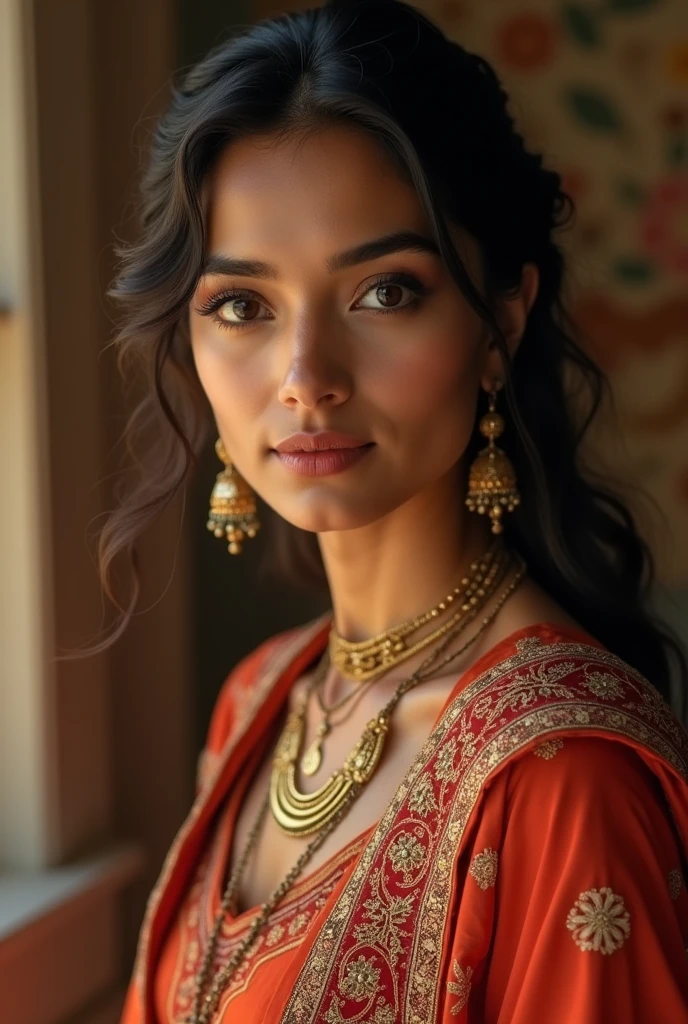 a beautiful indian woman in salwar kameez, detailed face, big eyes, long lashes, full lips, detailed skin, graceful movement, intricate textile patterns, dynamic pose, soft lighting, warm color tones, cinematic composition, masterpiece, 8k, high quality, photorealistic, intricate details naked from lower side