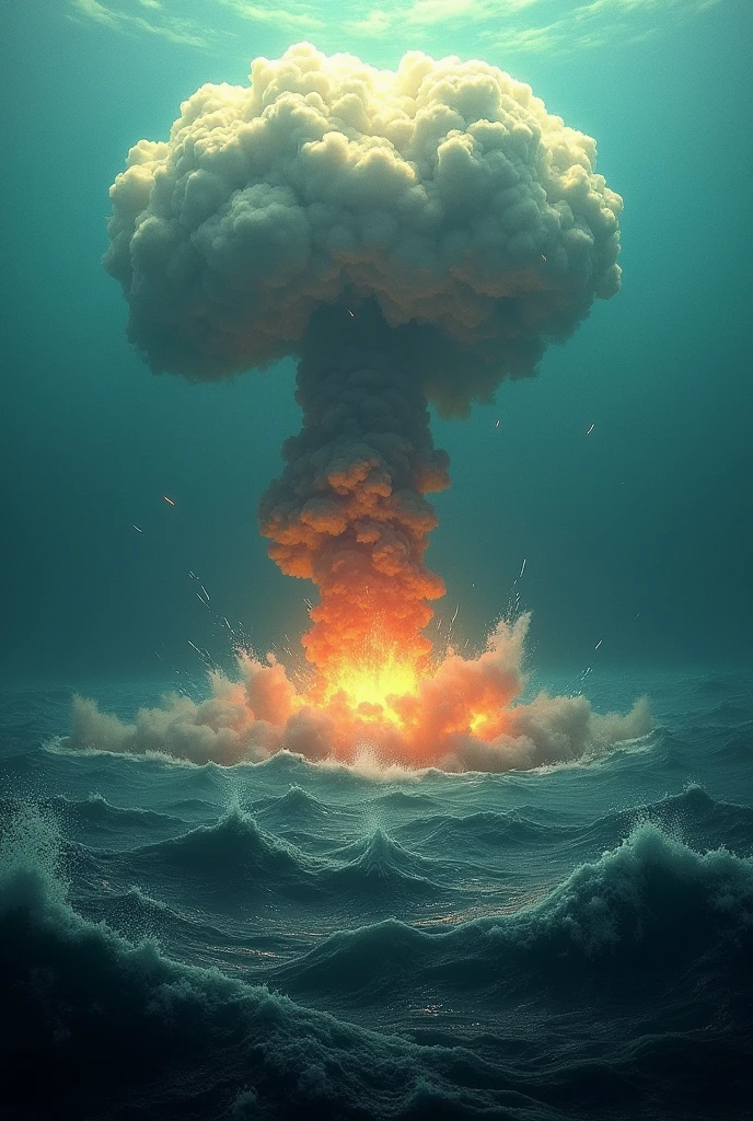 Nuclear bomb in water test thumbnail with arrows