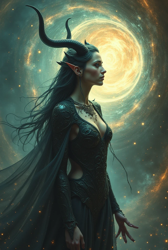 Female demon making an astral journey