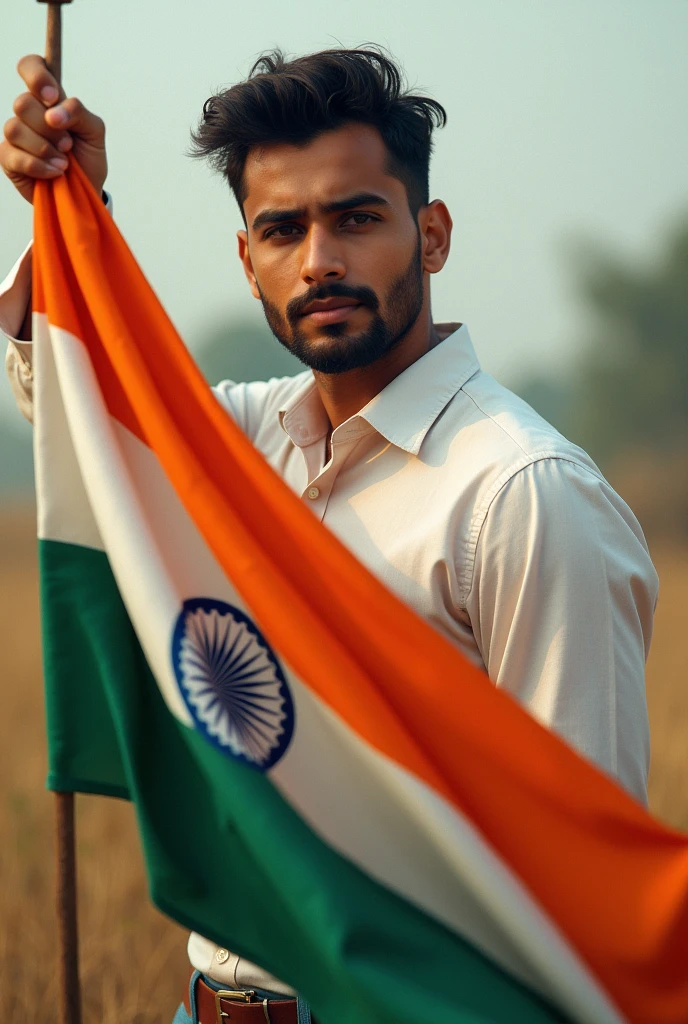 I want myself with an Indian flag in my hand