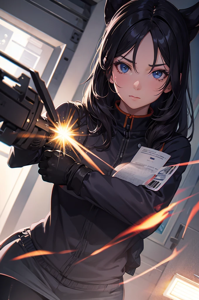 muscular girl in school uniform, elite, fire powers, highly detailed, 8k, ultra realistic, cinematic lighting, vibrant colors, dramatic angles, intricate details, hyper realism, digital art