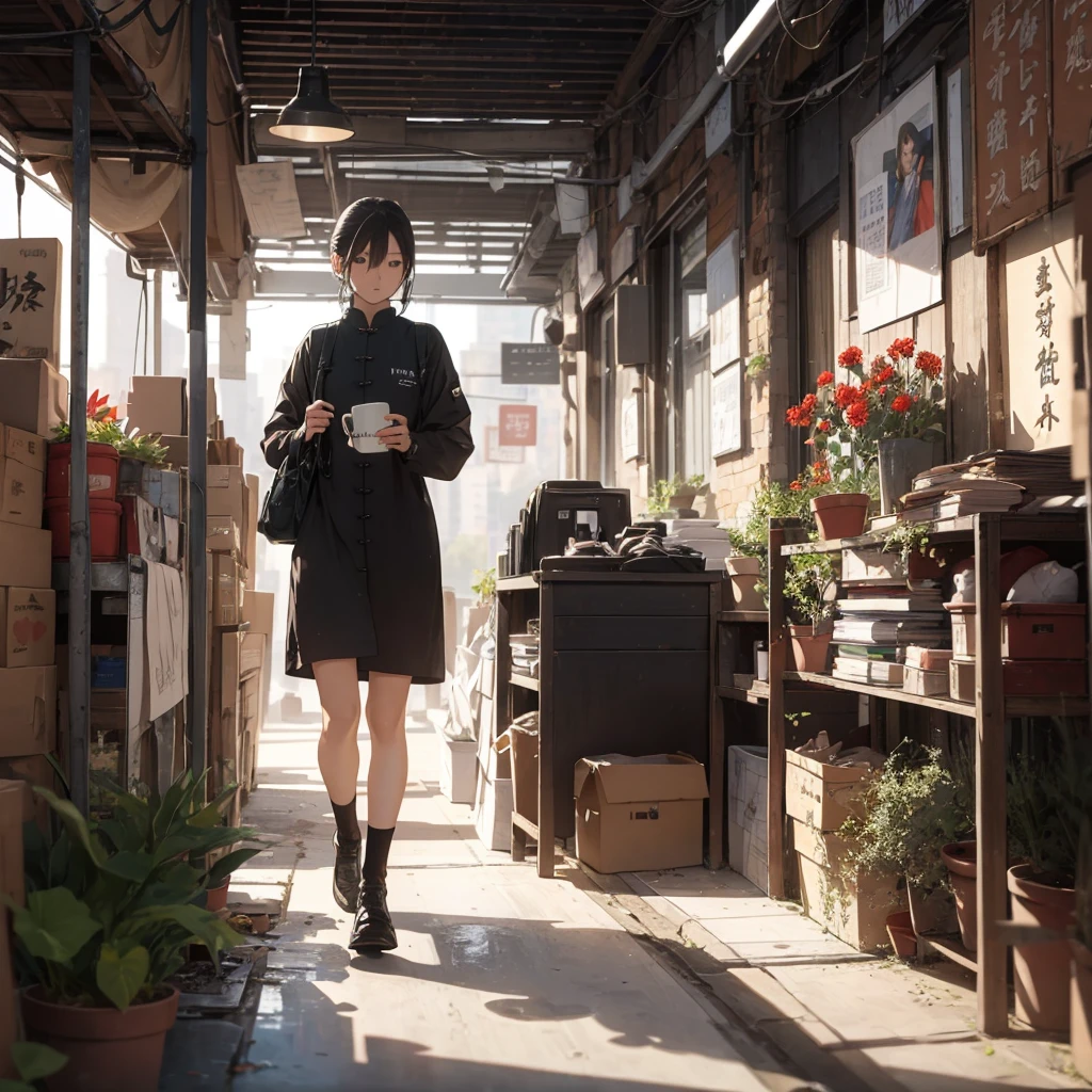Old Shanghai,Miss,cheongsam,poster,Outlook,flowers, office worker