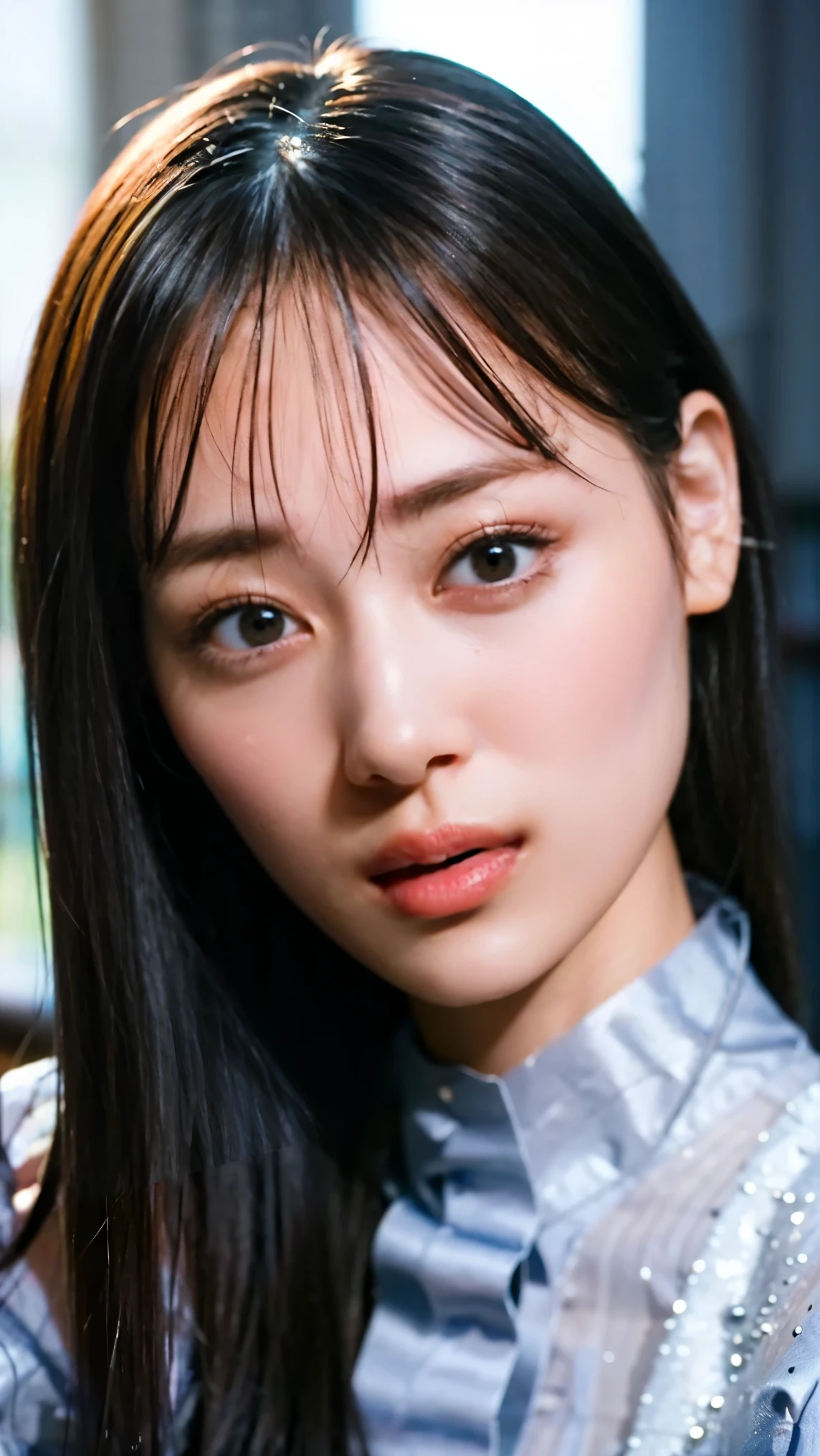 Everything modern:1.66, Cute Japanese Women Photos, smile, 20-year-old, Oil and hair palm for one-length straight hair:1.55, (photo Realistic:1.4), (hyper Realistic:1.4), (Realistic:1.3), (Smoother lighting:1.05), (Improving the quality of cinema lighting:0.9), 32K, 1 girl,20-year-oldの女の子, Realistic lighting, Backlight, The light shines on your face, Ray Tracing, (Bright light:1.2), (Improvement of quality:1.4), (Highest quality Realistic textured skin:1.4), fine grain, Detailed face,(smile:1.0), (Emphasis on face close-up:1.3), (Enhances the beauty of skin texture:1.1),((Extremely precise and accurate anatomy:1.0)), (Enhances the beauty of skin texture:1.1), Clean and glowing skin, mesh, thin:1.2, (Realistic:1.3), Realisticなライティング, (Smoother lighting:1.05), 32K, One Japanese woman, fine grain, Detailed face, (Film Grain:1.1),(Accentuates body lines:1.1), High resolution, Natural look, Kind eyes, Improves hair quality, Delicate light and shadow, Transparent muscles, Graceful pose, Beautiful Eyes, Sharp details, Soft light reflection, Beautiful contours, Delicate skin tone, Fine hair texture,Cute Japanese Women Photos,