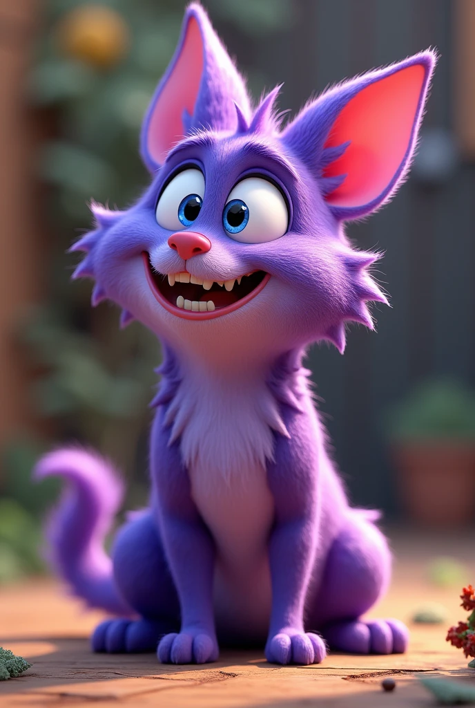 A not so fantasy-like purple pet, more animated in the Pixar style