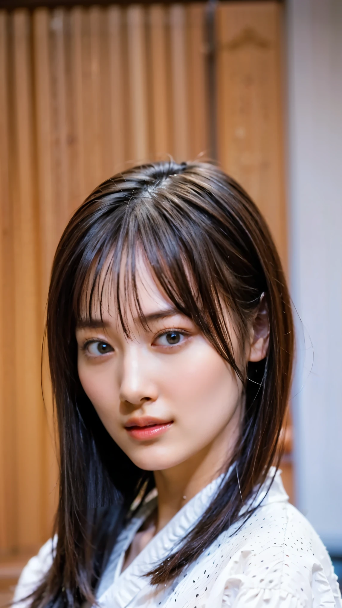 Everything modern:1.66, Cute Japanese Women Photos, smile, 20-year-old, Oil and hair palm for one-length straight hair:1.55, (photo Realistic:1.4), (hyper Realistic:1.4), (Realistic:1.3), (Smoother lighting:1.05), (Improving the quality of cinema lighting:0.9), 32K, 1 girl,20-year-oldの女の子, Realistic lighting, Backlight, The light shines on your face, Ray Tracing, (Bright light:1.2), (Improvement of quality:1.4), (Highest quality Realistic textured skin:1.4), fine grain, Detailed face,(smile:1.0), (Emphasis on face close-up:1.3), (Enhances the beauty of skin texture:1.1),((Extremely precise and accurate anatomy:1.0)), (Enhances the beauty of skin texture:1.1), Clean and glowing skin, mesh, thin:1.2, (Realistic:1.3), Realisticなライティング, (Smoother lighting:1.05), 32K, One Japanese woman, fine grain, Detailed face, (Film Grain:1.1),(Accentuates body lines:1.1), High resolution, Natural look, Kind eyes, Improves hair quality, Delicate light and shadow, Transparent muscles, Graceful pose, Beautiful Eyes, Sharp details, Soft light reflection, Beautiful contours, Delicate skin tone, Fine hair texture,Cute Japanese Women Photos,