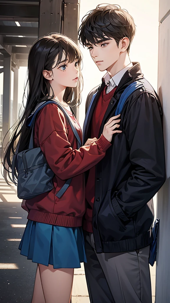 college student couple,shut your mouth, Stationary face