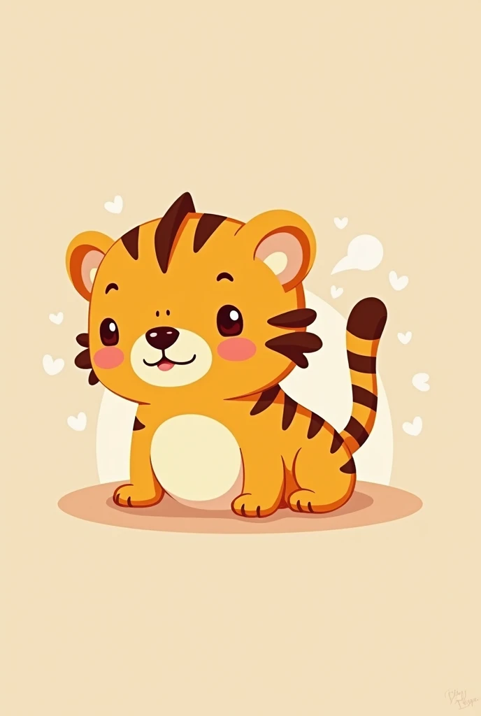 cute、small、Imaginary characters、icon、Tiger personification