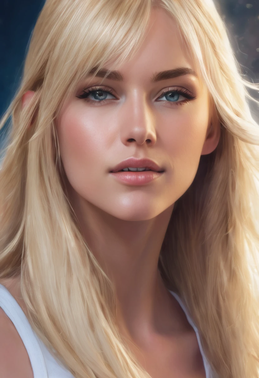 gorgeous woman with extra long wavy blonde hair, detailed alluring eyes, long sexy legs, wearing tiny nickers, t-shirt, ((detailed facial features)), (finely detailed skin), pale skin, realistic skin texture, extreme skin details, (pores:0.1), in the background beautiful futuristic cyberpunk city, best quality masterpiece, photorealistic, hyperrealistic, detailed, 8k, HDR, (Soft color: 1.2), shallow depth of field, broad light, high contrast, backlighting, bloom, light sparkles, chromatic aberration, sharp focus, RAW color photo
