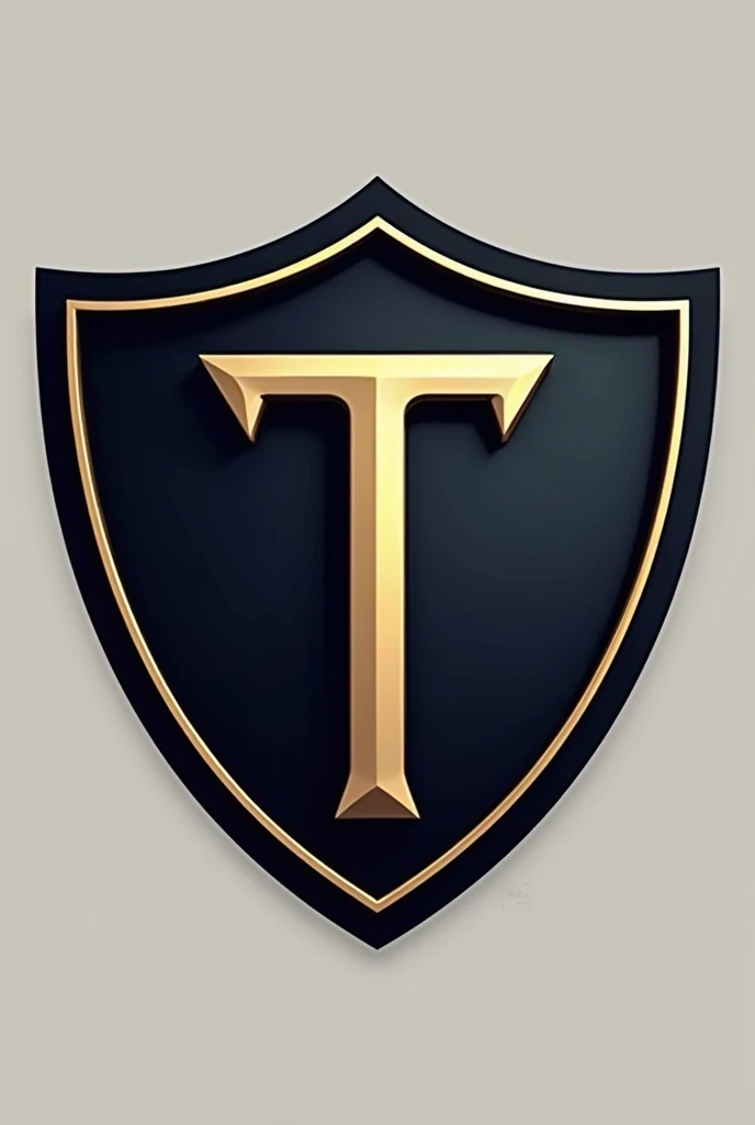 logo brand with a shield in the background and the letter T in the middle