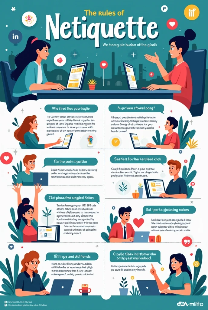 poster about rules of netiquette in our daily lives