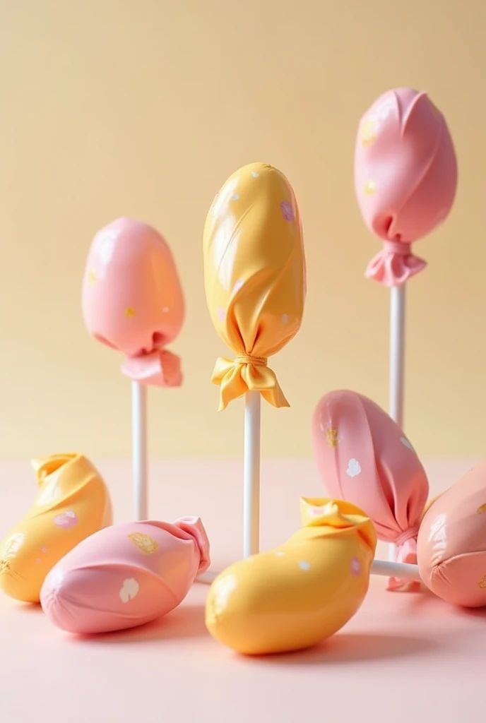 Bean lollipops wrapped in paper