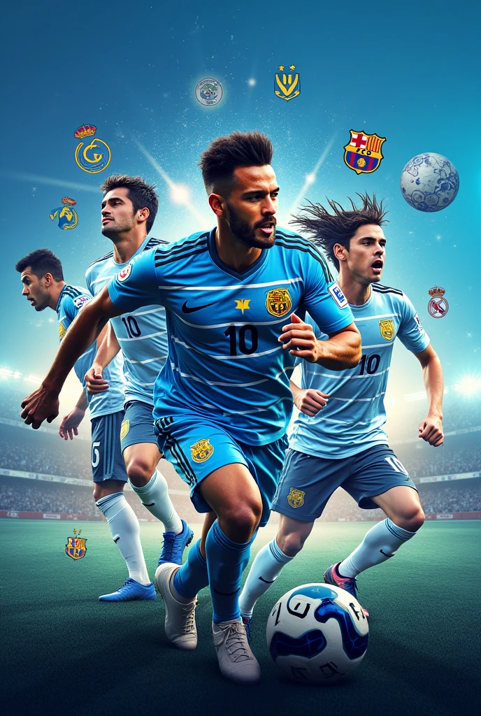 I would like an image for a YouTube channel about football, especially the Uruguayan national team., But it has a slight mention of other clubs in the world, especially in Barcelona.. The name of the channel is urugol
