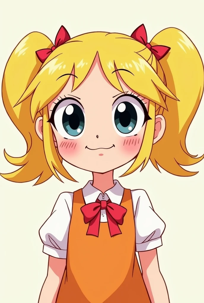 Powerpuff Girls style girl blonde twin tails flat