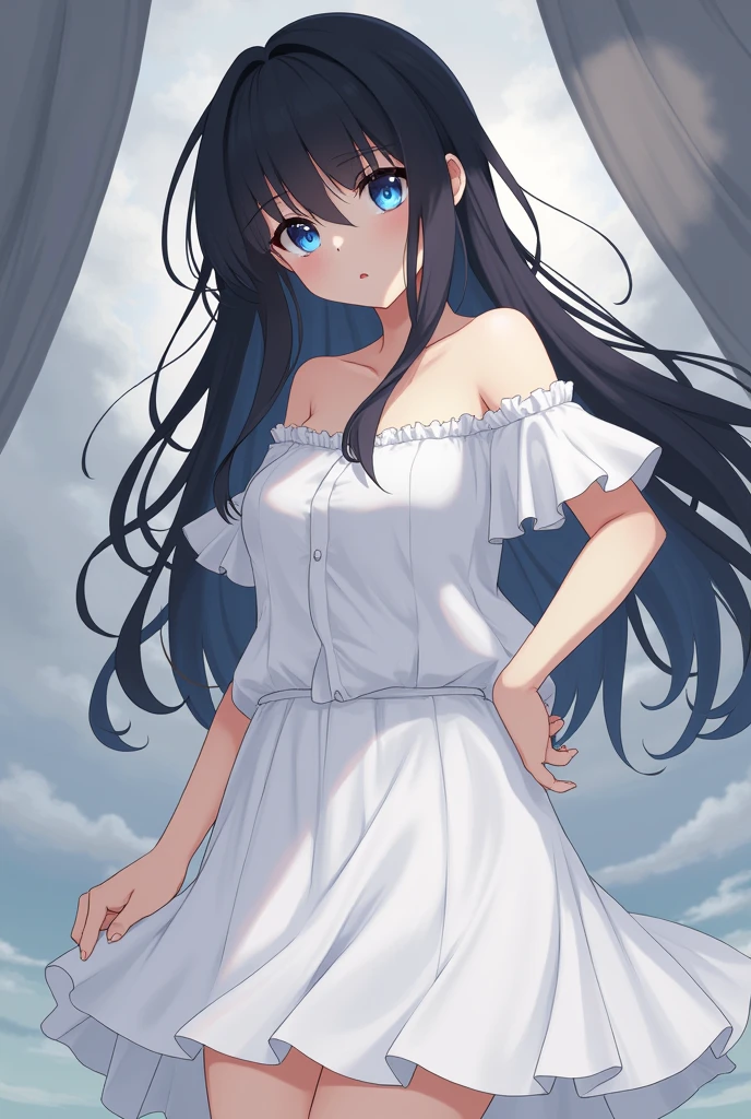 (masterpiece), Highest quality, One girl, 8-year-old, Cute girl, Flat Chest, Black Hair, Very long hair, View your viewers,
She wears a dress, White Dress, Sundress, Summer Dresses, See-through lace dress, micro short dress, micro mini dress, clothes without collar, She doesn't wear underwear, Not wearing a bra, Not wearing panties, Nipples sticking out of dress, (Erect nipples proclaiming their presence beneath the fabric), The material of her clothes is very thin、The body is clearly visible, Exposing shoulders, The clavicle is visible, Not wearing a jacket, She is wearing a sleeveless dress, Her dress is so small that her crotch is visible., The hem of the clothes is above the crotch、I can see your pussy, (Share:1.5), The length of the dress only reaches down to the waist, Not wearing a skirt, She has no pubic hair,
She stands with her legs spread, Open your knees, Very shy, Wearing a straw hat,
Behind the building, Leaning against a wall, There is a passerby behind her, blush, alley,
