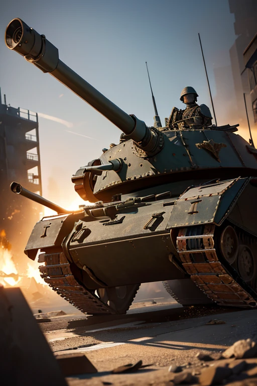 (((1tank))), armored tank,best quality,masterpiece,detailed,highly detailed,ultra-detailed,8k,photorealistic,hyper detailed,cinematic lighting,dramatic lighting,volumetric lighting,intricate details,chiaroscuro,dramatic shadows,realistic textures,realistic materials,military,war,combat,powerful,intimidating,imposing,rugged,weathered,gritty,industrial,mechanical,advanced technology,futuristic,complex machinery,intricate design