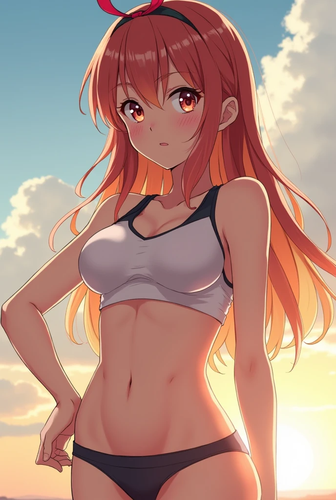 anime athlete girl with her naked vagina