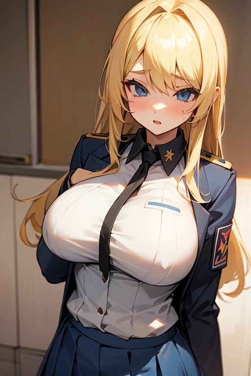high school girl, Blonde, Big Breasts, uniform