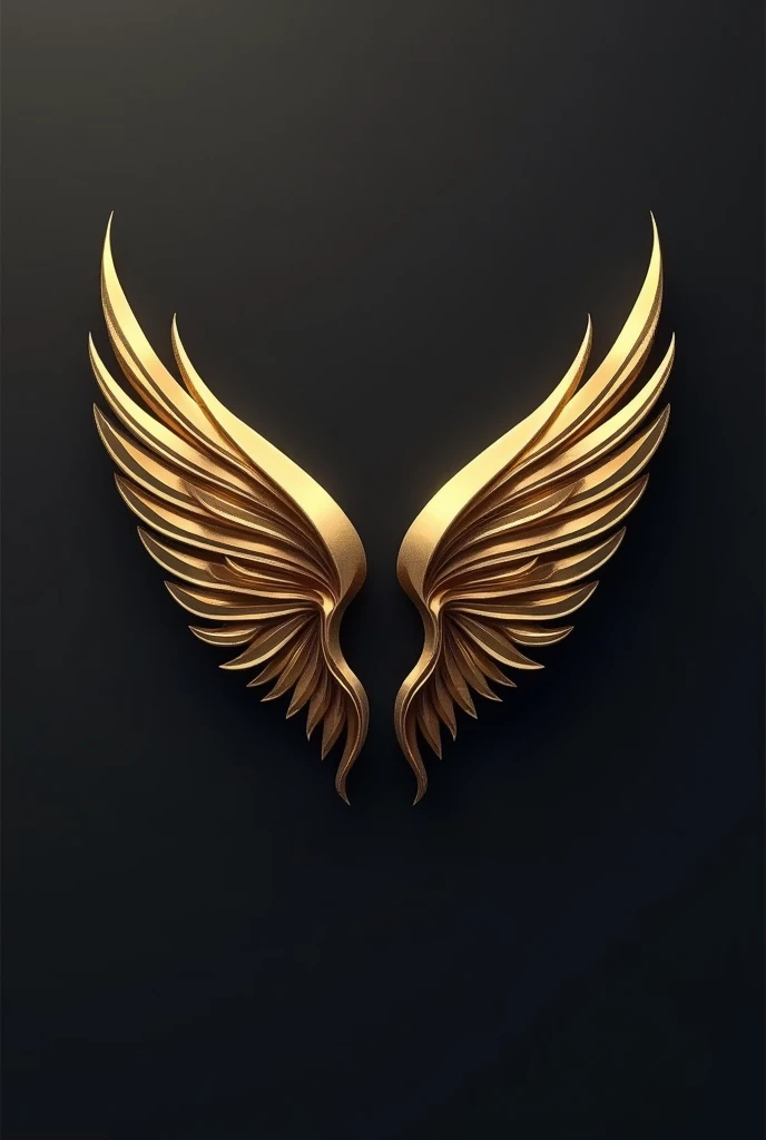 Logo for a VIP production company with elegant black and gold colors wings style