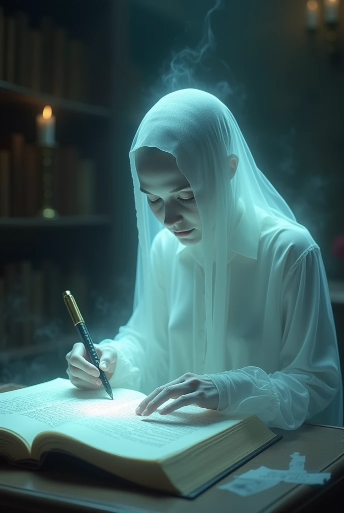 A ghost reading scientific paper