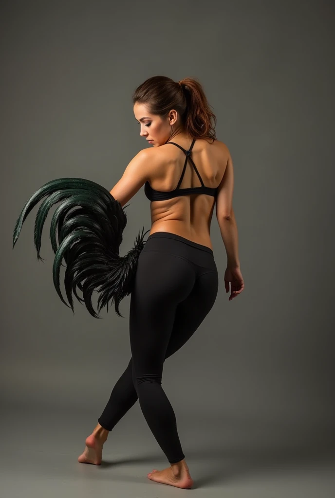 A woman in leggings humping on a cock