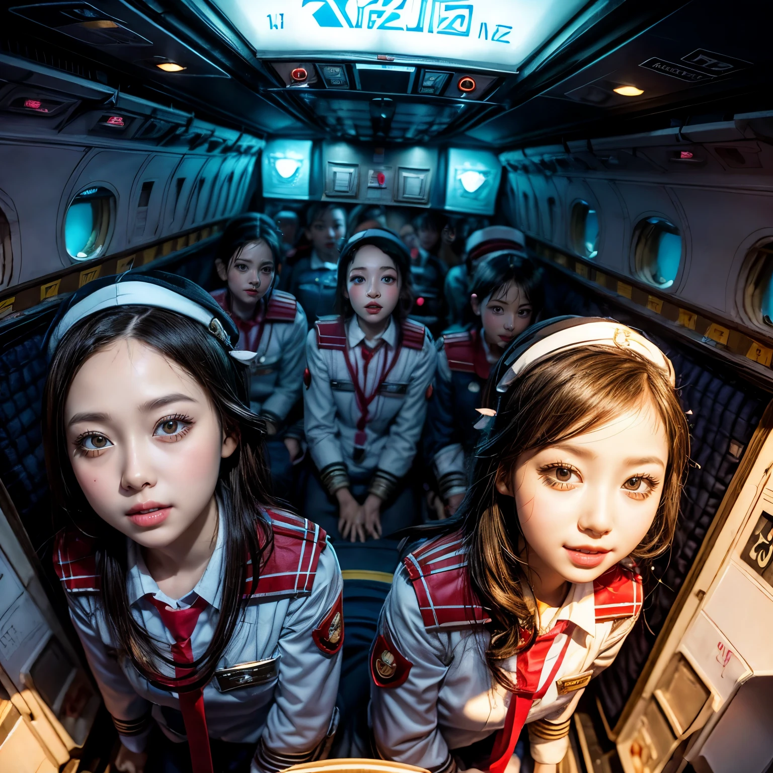 SFW, ExtremelyDetailed (((Air crew Kids group in Kidzania:1.4))), perfect face, Reflective Eyes, Detailed(Delicate Clothing textures), Corrected Leg to Foot Line, ((Specular Reflection:1.28)), TopQuality 8K Ultra-detailed masterpiece (ProfessionalPhoto:1.37)(Acutance:0.8),(Luminism)