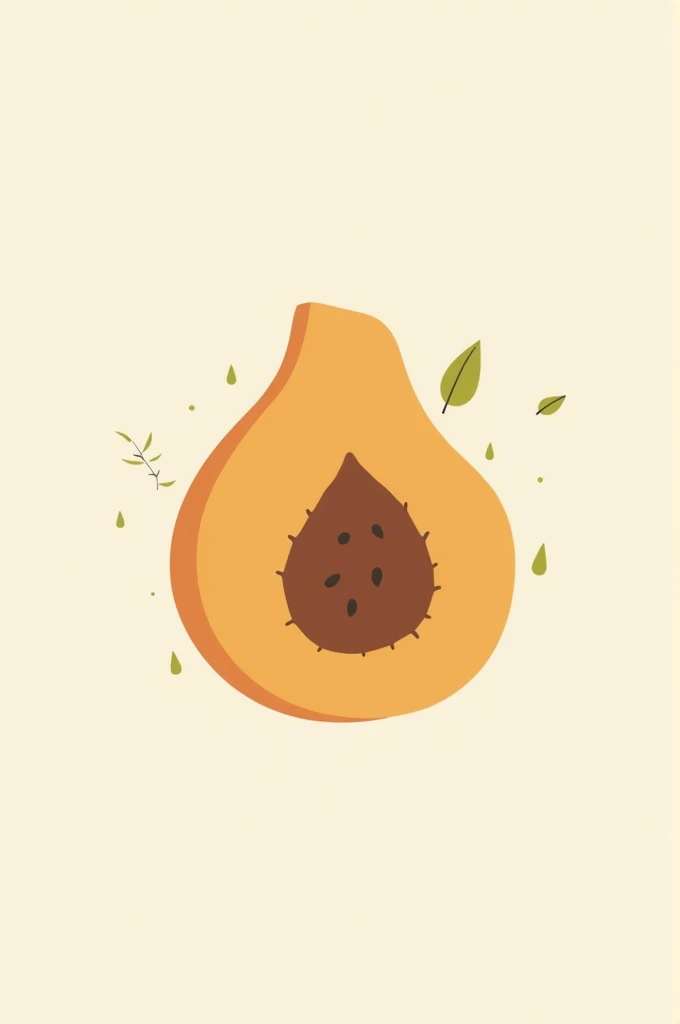 Make a simple shape for logo that using papaya as the main ingredient for soap bar
