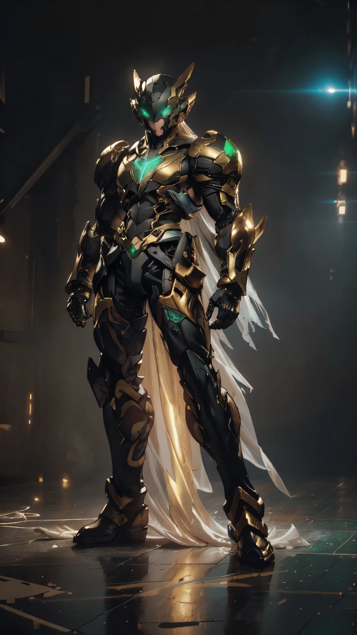 (masterpiece:1.5, best quality:1.5, extremely delicate:1.5, superhero pose:1.5), a man wearing a full-face helmet, a fantasy-style biotech armored combat suit, green eyes, (a composite layered chest armor), fully enclosed shoulder guards, matching arm and leg guards, belt of Neon circuit, (the color scheme is primarily black with green and red accents), the design balances heavy with agility, a high-tech bio-mecha armor, (Armor Concept Inspired by neon Cyberpunk, stand on the top of a skyscraper in a futuristic sci-fi city), this character embodies a finely crafted fantasy-surreal style armored hero in anime style, exquisite and mature manga art style, (element, plasma, energy, the armor glows), ((male:1.5)), metallic, high definition, highres, ultra-detailed, ultra-fine painting, professional, perfect body proportions, golden ratio, anatomically correct, symmetrical face, extremely detailed eyes and face, high quality eyes, creativity, RAW photo, UHD, 32k, Natural light, cinematic lighting, masterpiece-anatomy-perfect