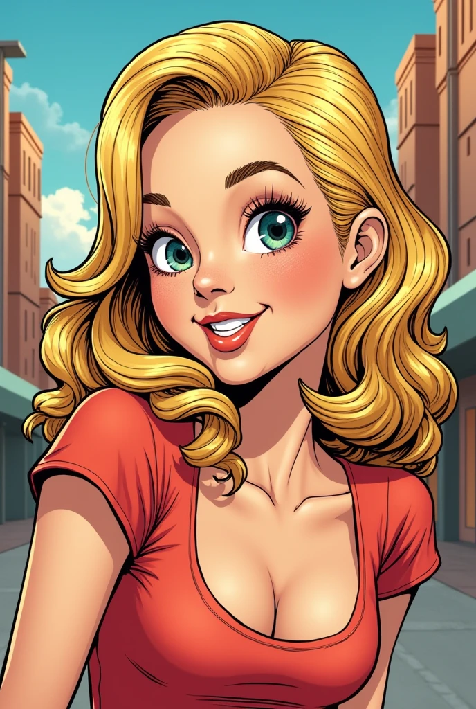 Cute girl American comics Blonde