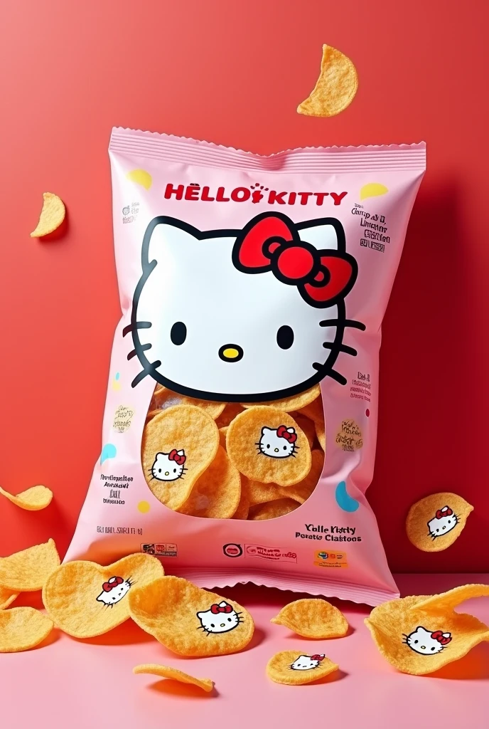 A bag of chitato chips with hello kitty chips inside and hello kitty pictures on it an it was limited edition