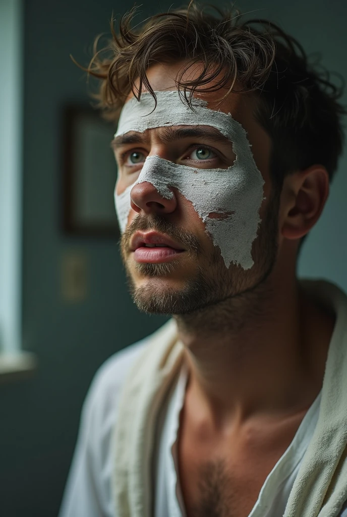 When he woke up he went to the bathroom and seeing his face bandaged from his burns he went into such a state of agitation that he hit the mirror and destroyed it., and just imagining the scars that would remain on his body, I can't stand the idea of living with that appearance and I prefer to take my own life rather than be singled out again for my imperfections..