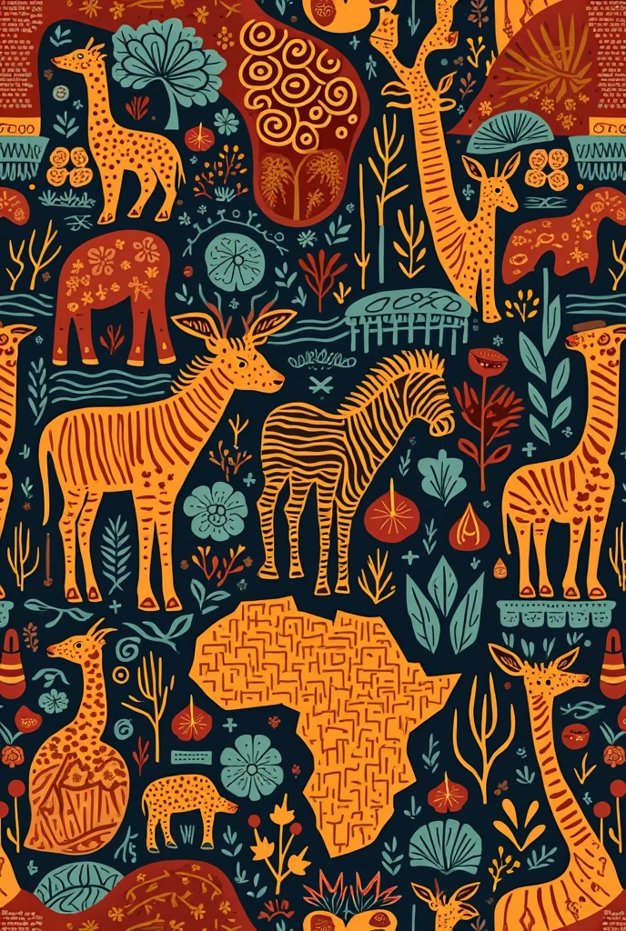 Please create a pattern that evokes the African continent.。