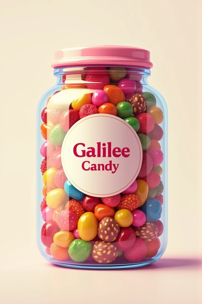 Create a logo image for a candy company in a jar called Galilee candy