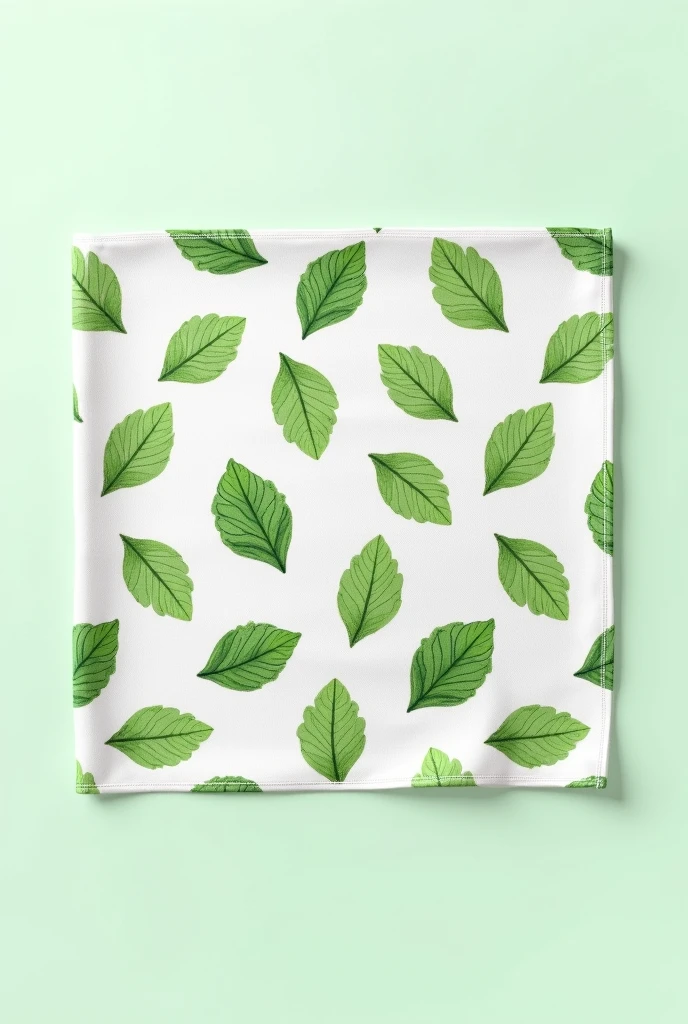 Mint leaf pattern on handkerchief