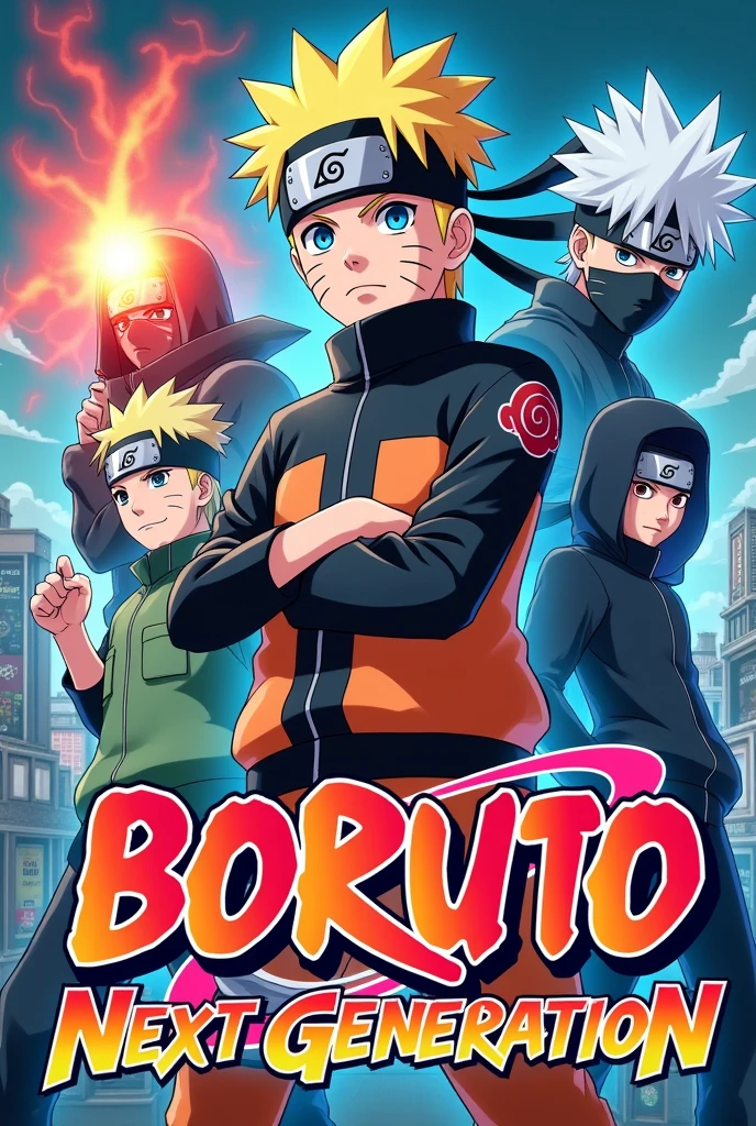 Make a Boruto Next Generation themed book cover 