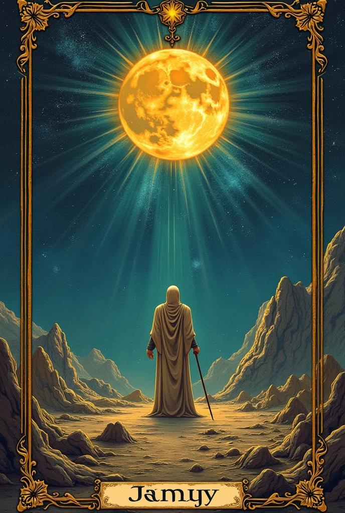 Tarot card images in the middle of space