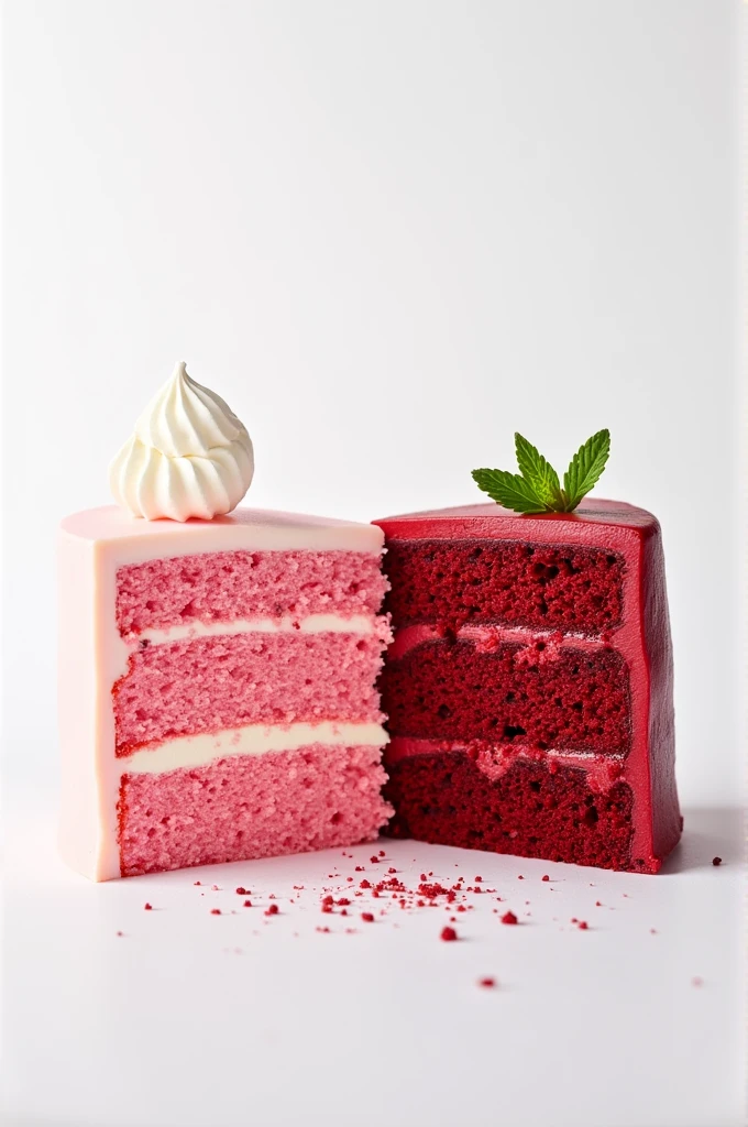 Pink velvet cake vs red velvet cake. 