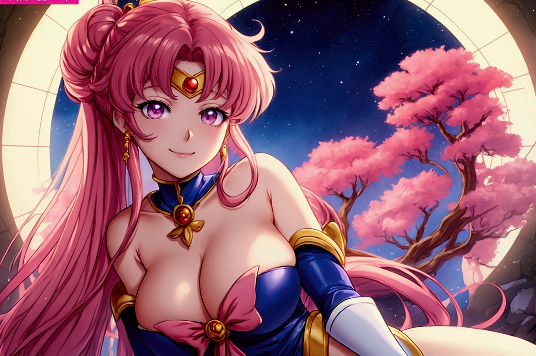 An ultra detailed portrait of a sailor moon 1 woman smiling, color Digital paint, Very detailed, Digital paint, art station, Intricate, sharp focus, warm lighting, attractive, high quality, masterpiece, award-winning art, Art by yoshitaka amano, y Brian Froud, trending on art station, trend on deviantart, anime key visual, animated coloring, (anime screencap:1.2),(Graphic novel),(anime style:1.3), trend on CGSociety, huge boobs, sexy, erotic, castle