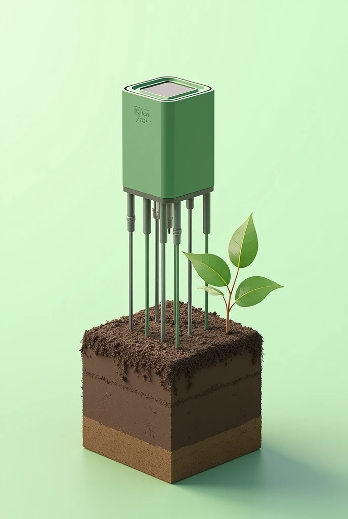 Create a detailed portable multi-probed blueprint drawing design of an IoT-enabled Multi-parameter soil sensing device basing on these:
1. **Core Components of the Device**
#### a. **Sensors**
- **Soil Moisture Sensor (Capacitive Soil Moisture Sensor):**
- **Material/Component:** Capacitive soil moisture sensor.
- **Placement:** Embedded in the lower portion of the device’s probe to ensure full contact with the soil.
- **Soil pH Sensor (pH-Sensitive Glass Electrode):**
- **Material/Component:** pH-sensitive glass electrode.
- **Function:** Measures the hydrogen ion concentration in the soil, which determines the soil's pH.
- **Compatibility:** Requires a high-impedance signal conditioning circuit and is temperature-sensitive, so it’s paired with a temperature sensor for accurate measurements.
- **Placement:** Positioned near the soil moisture sensor to simultaneously measure soil conditions in the same soil region.
- **Soil Salinity Sensor (EC Sensor - Electrical Conductivity):**
- **Material/Component:** Electrical conductivity (EC) sensor.
- **Placement:** Placed alongside the soil pH and moisture sensors to measure salinity in the same soil area.
- **Nutrient Level Sensors (Ion-Selective Electrodes for Nitrogen and Phosphorus):**
- **Material/Component:** Ion-selective electrodes for nitrogen (nitrate) and phosphorus (phosphate).
- **Placement:** Positioned within the soil probe along with other sensors, ensuring that all soil parameters are measured in the same region.
#### b. **Microcontroller**
- **Material/Component:** ESP32 Microcontroller.
- **Placement:** Central to the device, housed in the main body, it interfaces with the sensors through a PCB (Printed Circuit Board) that connects to the probe containing the sensors.
#### c. **Power Management System**
- **Material/Component:** Solar Panel, Rechargeable Li-ion Battery, and MPPT (Maximum Power Point Tracking) Charge Controller.