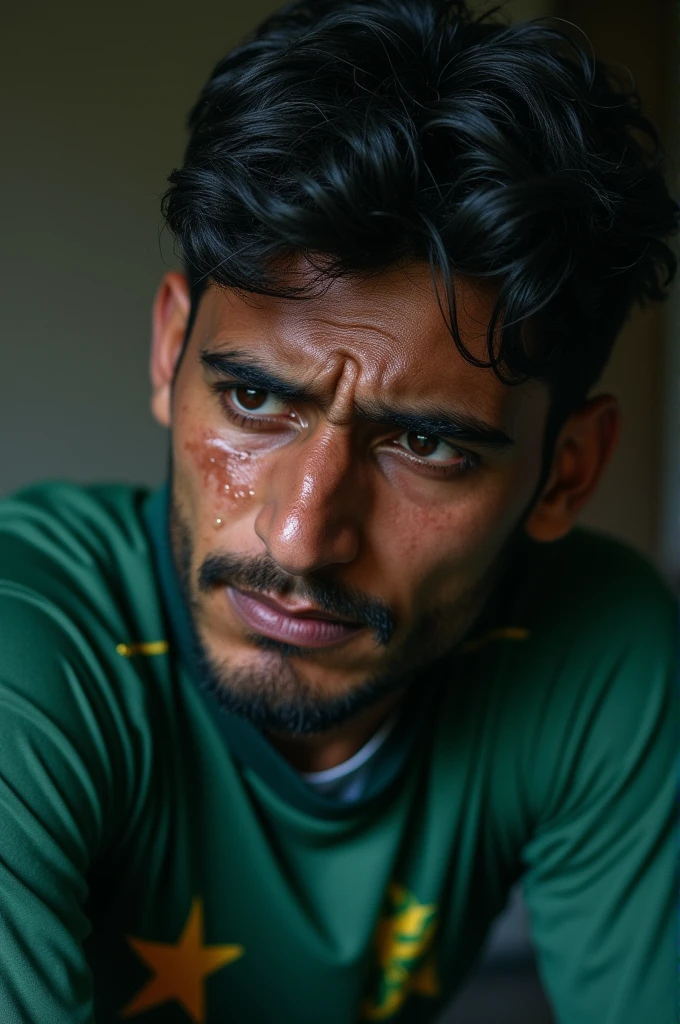 Creat Pakistani cricket player babar azam crying image 