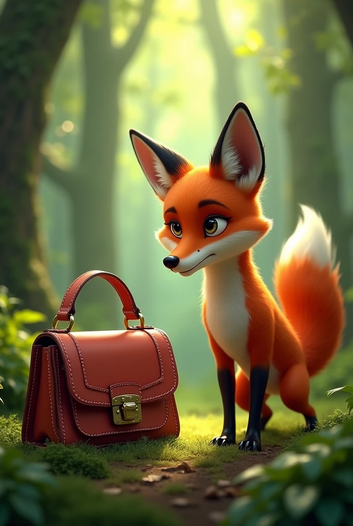 Then fox saw a luxury hand purse